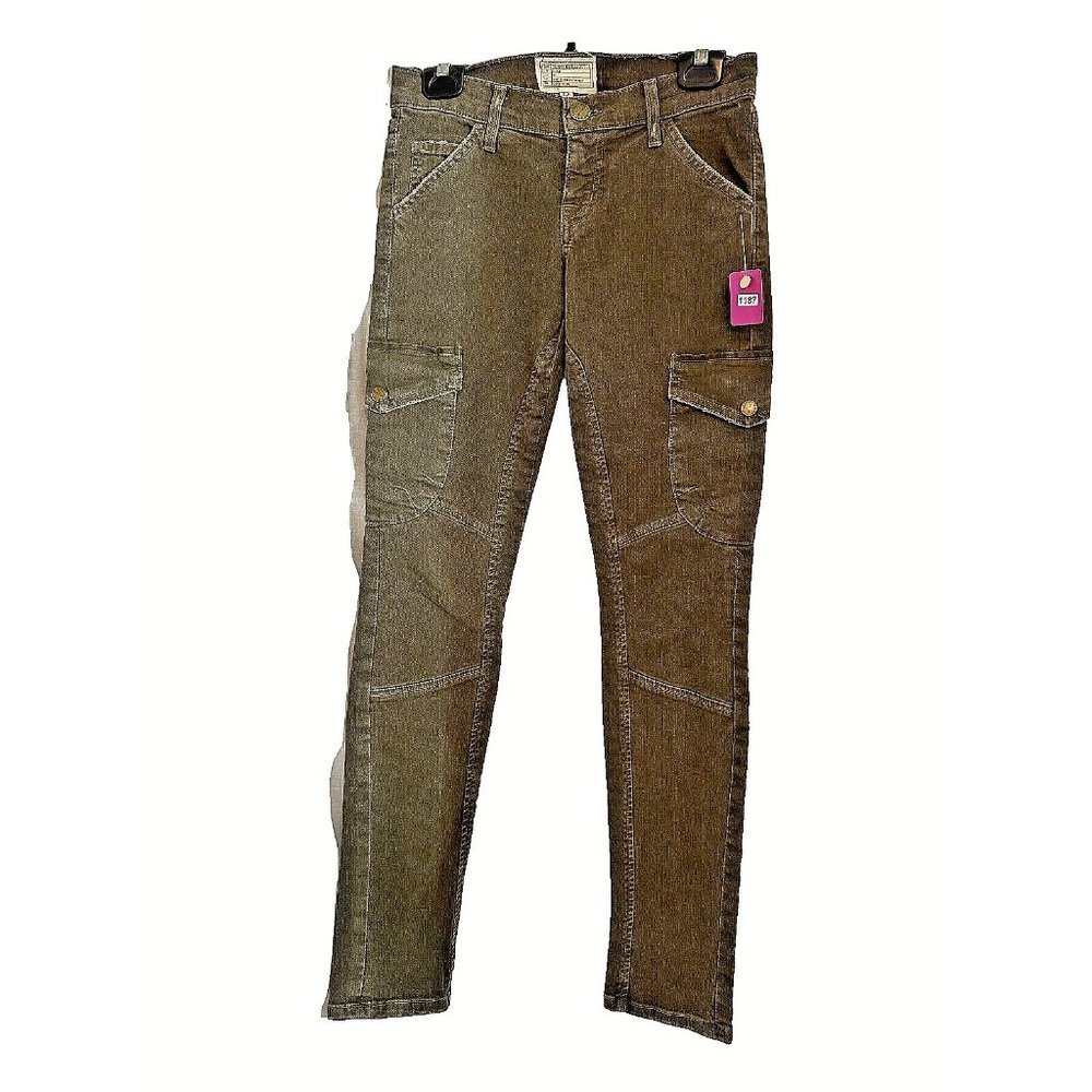 CURRENT/ELLIOTT Khaki Green THE SKINNY CARGO Jeans in COMBAT GREEN SIZE 25 #1187